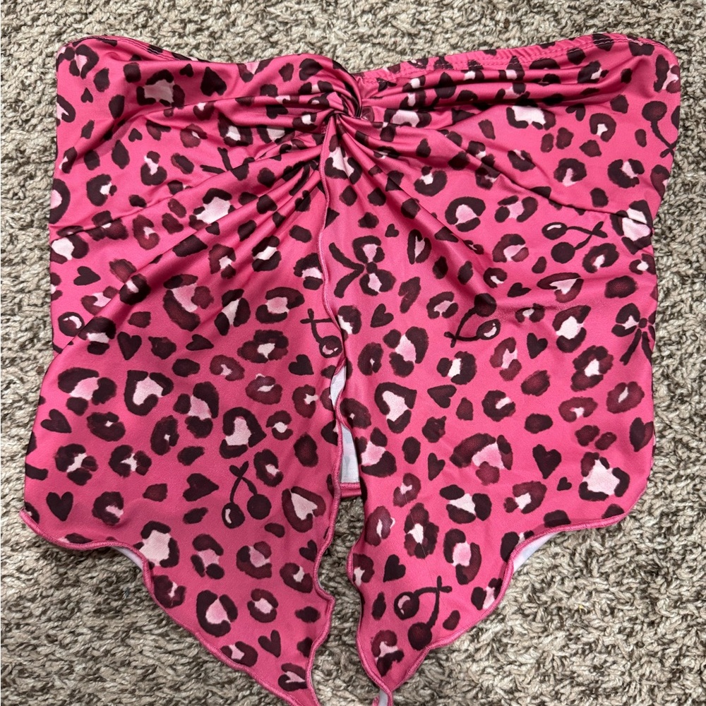 Pink Leopard Print Scarf